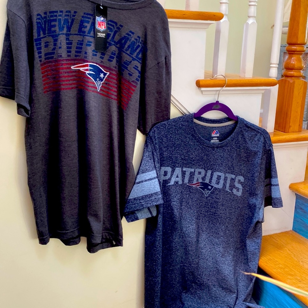 1 NWT NFL New England Patriots and 1 NWOT  New England Patriots T-Shirts Size L